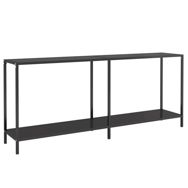 vidaXL Konsolbord svart 180x35x75,5 cm härdat glas