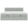 vidaXL Ottoman sängram med madrasser ljusgrå 180x200 cm sammet