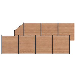 vidaXL St&auml;ngselpanel 8 pcs WPC och aluminium Brun