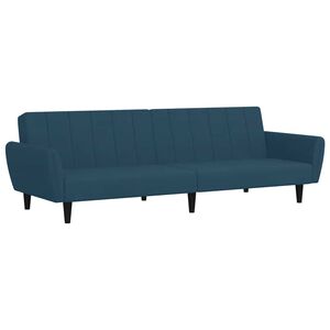 vidaXL B&auml;ddsoffa 2-sits bl&aring; sammet