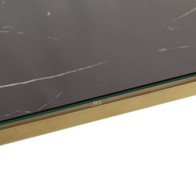vidaXL Konsolbord guld rostfritt stål och härdat glas