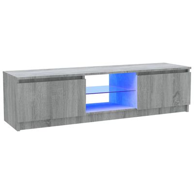 vidaXL TV-bänk med LED-belysning grå sonoma 120x30x35,5 cm
