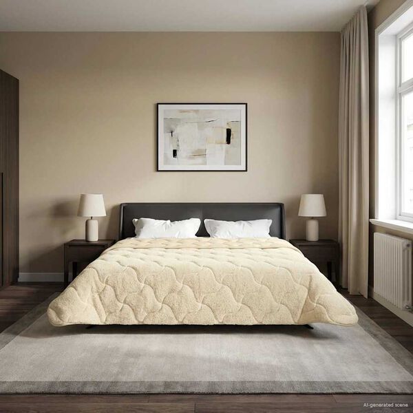 vidaXL Sommar Duvet Kr&auml;m 220 x 240 cm Mikrofiber och Teddyfleece