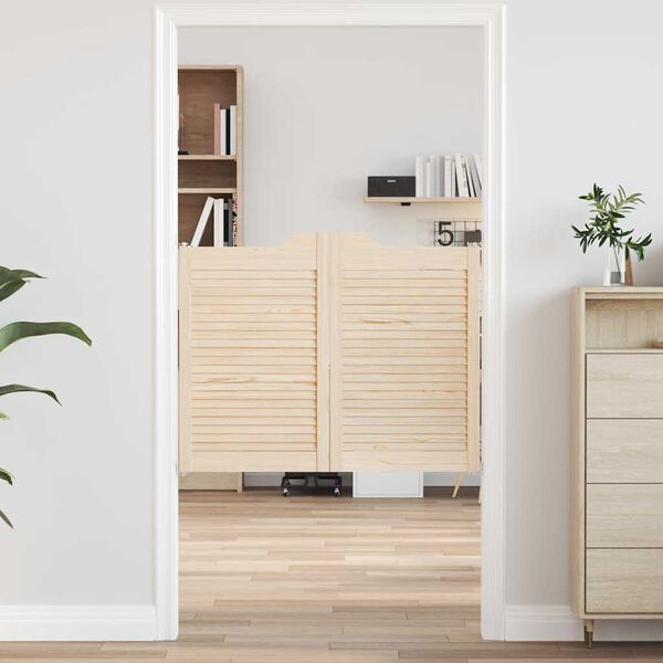 vidaXL Slagdörrar lamelldesign 1-par 80x100 cm massiv trä furu