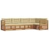 vidaXL Utomhussoffset med kudde 5 pcs Naturlig och Beige