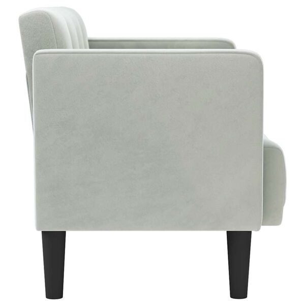 vidaXL Loveseat soffa ljusgr&aring; 111 cm sammet