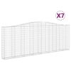 vidaXL Gabioner b&aring;gformade 7 st 400x30x140/160 cm galvaniserat j&auml;rn