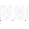 vidaXL Kedjegaller med stolpe 10 x 1,4 m PVC-belagda st&aring;l Gr&aring; Mesh