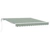vidaXL Utdragbar markis Gr&ouml;n och Vit 350 x 250 cm Duk och Aluminium