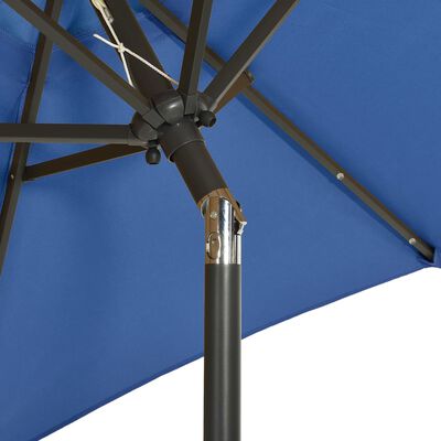 vidaXL Parasoll med LED-lampor azurblå 200x211 cm aluminium