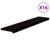 vidaXL Trappstegsmattor 16 pcs brunsvart 120x25x2 cm massiv ek