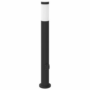 vidaXL Pollare med uttag 80 cm rostfritt st&aring;l IP44