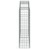 vidaXL Gabioner bågformade 7 st 200x50x140/160 cm galvaniserat järn