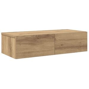 vidaXL V&auml;gghylla med l&aring;dor ek 60x26,5x15 cm konstruerat tr&auml;