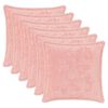 vidaXL Kudd&ouml;verdrag 6 st HOUTEN Rosa 30 x 30 cm Faux Kaninp&auml;ls