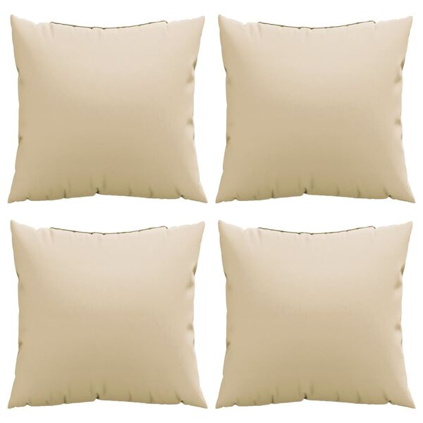 vidaXL Soffkuddar 4 st beige 40x40 cm tyg