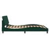 vidaXL Bed Frame with LED without Mattress "Hanko" Dark Green 160x200 cm Velvet