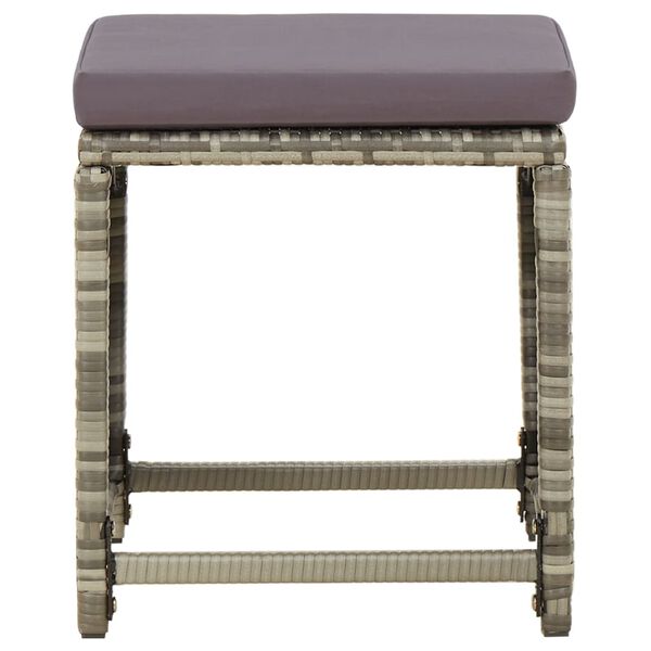 vidaXL Tr&auml;dg&aring;rdspallar 4 st med dynor konstrotting gr&aring;