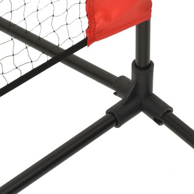 vidaXL Tennisnät svart och röd 300x100x87 cm polyester