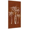 vidaXL V&auml;ggdekoration 105x55 cm rosttr&ouml;gt st&aring;l palmdesign