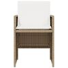 vidaXL Bistrogrupp med dynor 3 delar beige konstrotting