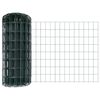 vidaXL Euro Staket med St&ouml;d 10 x 0,4 m PVC-belagda st&aring;l Gr&ouml;n Mesh