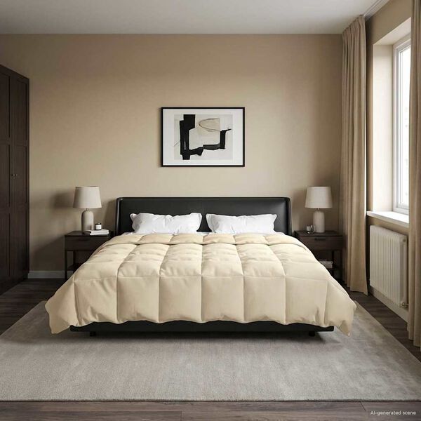 vidaXL Full &Aring;rs-Duvet Quiltad Kr&auml;m 220 x 260 cm Mikrofiber