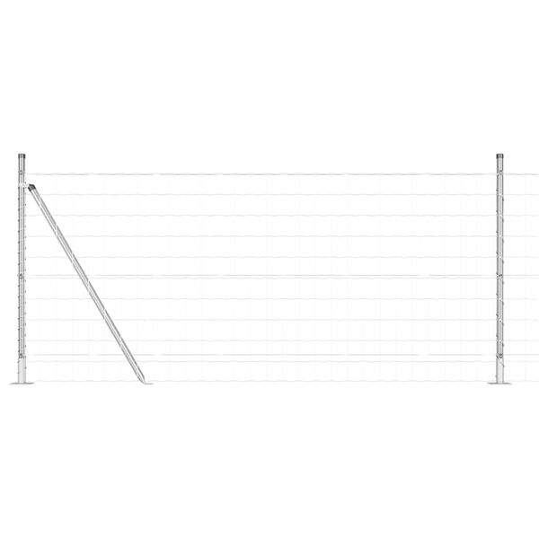 vidaXL St&auml;ngsel med stolpe Silver 0,8 x 25 m St&aring;l