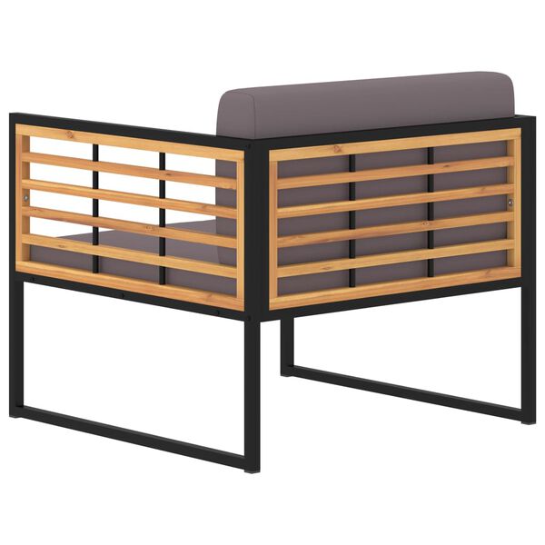 vidaXL Trädgårdsstolar med dynor 2 st massivt akaciaträ mörkgrå