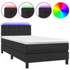 vidaXL Rams&auml;ng med madrass & LED svart 80x200 cm konstl&auml;der