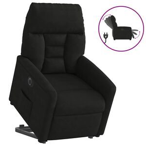 vidaXL Elektrisk reclinerf&aring;t&ouml;lj med uppresningshj&auml;lp mikrofibertyg