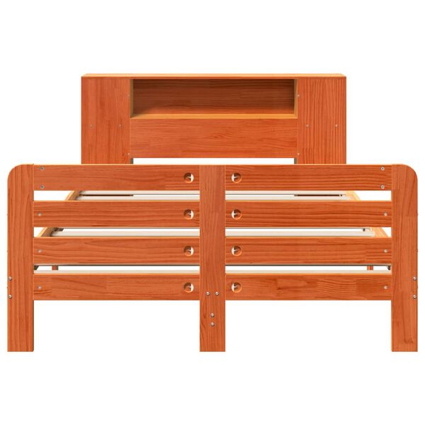 vidaXL S&auml;ngram utan madrass vaxbrun 150x200 cm massiv furu