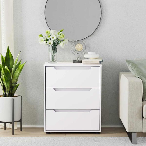 vidaXL Skänk VISNES vit 60x40x73 cm konstruerat trä