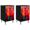 vidaXL Nattduksbord HEESCH 2 st Svart ek 36 x 33 x 61 cm