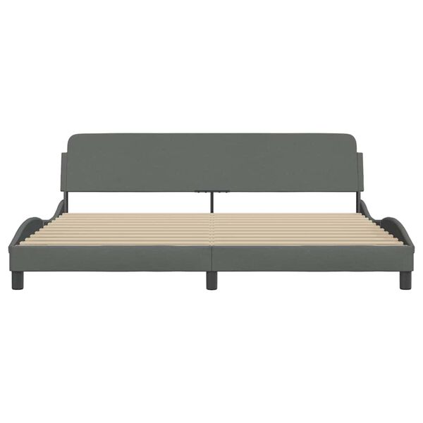 vidaXL Bed Frame "Dover" Dark Grey 200x200 cm Fabric