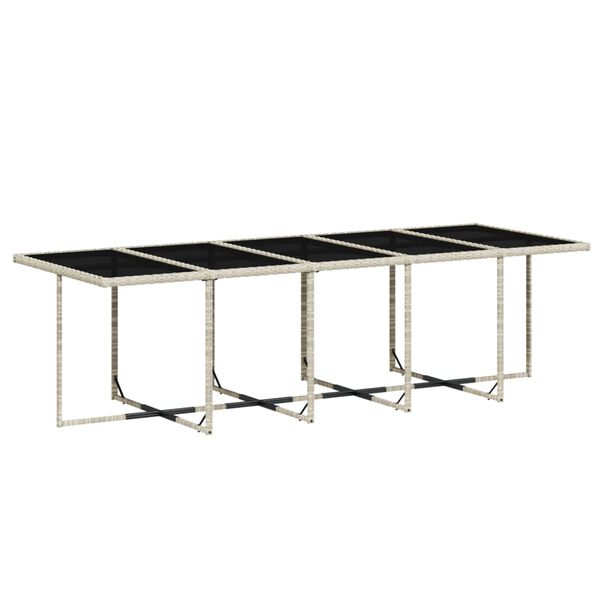 vidaXL Matgrupp f&ouml;r tr&auml;dg&aring;rden med dynor 15 delar ljusgr&aring; konstrotting