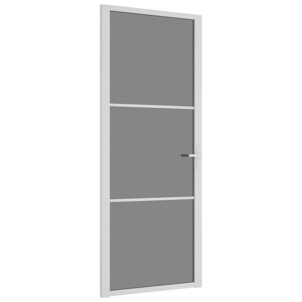 vidaXL Innerdörr 83x201,5 cm vit ESG-glas och aluminium