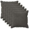 vidaXL Kudd&ouml;verdrag 6 pcs HOUTEN M&ouml;rkgr&aring; 30 x 30 cm Sammet