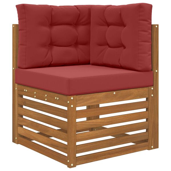 vidaXL Utomhus Soffa Kudde 3 pcs Vinr&ouml;d Polyester