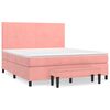vidaXL Rams&auml;ng med madrass rosa 160x200 cm sammet