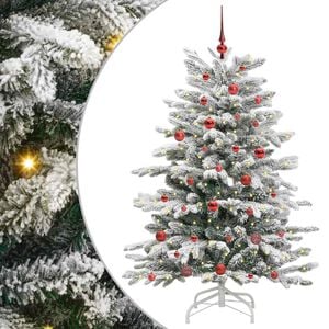 vidaXL Plast Hingad Julgran med LED -remsljus Vit 150 cm PE och PVC