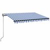 vidaXL Automatisk markis med vindsensor & LED 350x250 cm bl&aring; och vit
