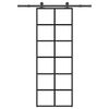 vidaXL Skjutdörr med beslagset ESG glas och aluminium 76x205 cm