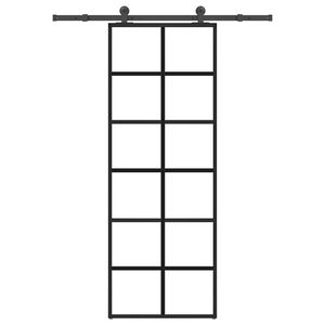 vidaXL Skjutd&ouml;rr med beslagset ESG glas och aluminium 76x205 cm