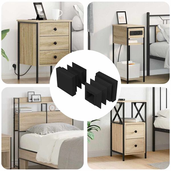 vidaXL Slutk&aring;por 2 pcs Svart 15 x 15 x 15 mm PP