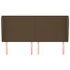 vidaXL S&auml;nggavel med kanter m&ouml;rkbrun 203x23x118/128 cm tyg