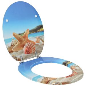 vidaXL Mjukt st&auml;ngande toalettlock Ljusbl&aring; 44 x 38 cm MDF-board