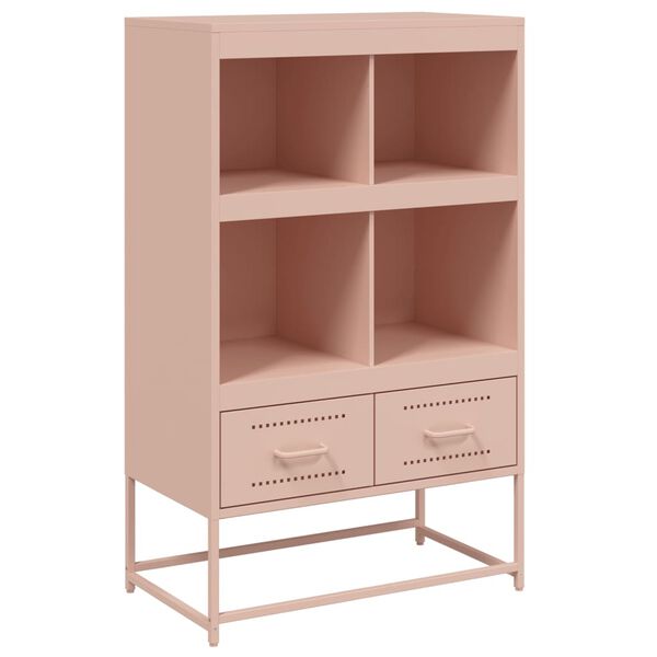 vidaXL Högskåp rosa 68x39x111,5 cm stål
