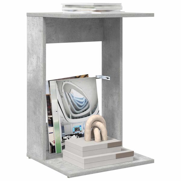 vidaXL Sidobord Betonggr&aring; 40 x 38 x 62,5 cm Konstruerat tr&auml;