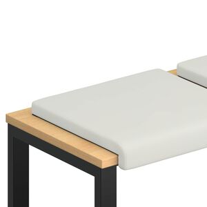 vidaXL B&auml;nk kudde 2 st Konstl&auml;der Vit Djup 35 cm